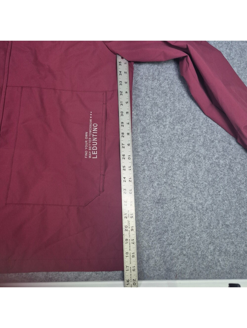 LEDUNTINO Anorak Jacket XL Zip Pocket Maroon Warm Versatile Lined - Picture 11 of 15